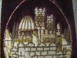 Rare Siddur Sinai 1973 Red Felt Embroidery Of Jerusalem Metal Edges Hebrew Sefar