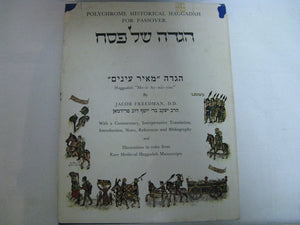 First Edition Polychrome Historical Haggadah For Passover Jacob Freedman w/Dust
