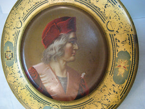 Knights Of Colombus Souvenir Vienna Art Plates 1905 Tin Portrait Plate Beach Co.
